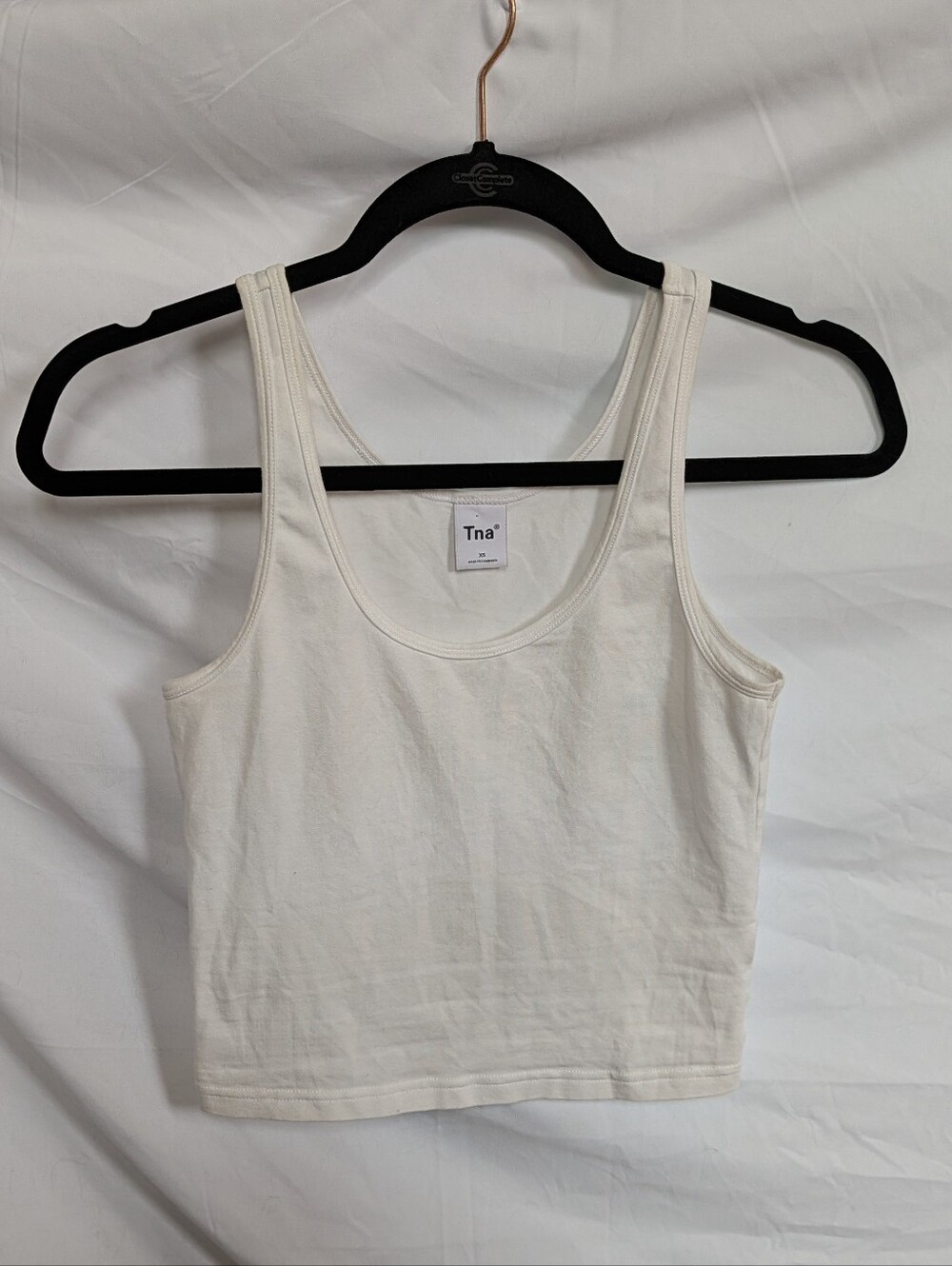 TNA White Crop Tank Top